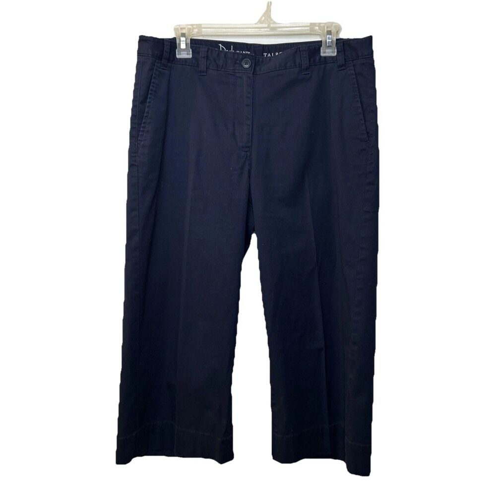 Talbots The Deck Cropped Pants Women Petites Size 12 P Classic Casual Navy Blue